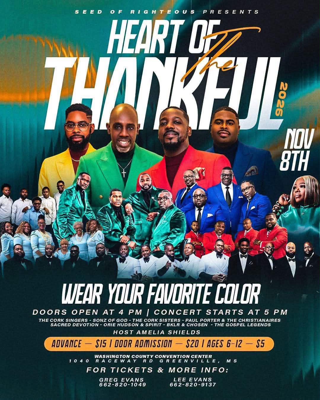 Heart of the Thankful event flyer